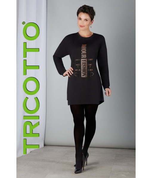 Black long sleeved A-line Tricotto dress